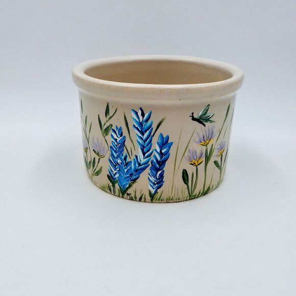 Robinson Ransbottom Hand-Painted Floral Pottery Crock Jar Stoneware Planter OH - Picture 3 of 7
